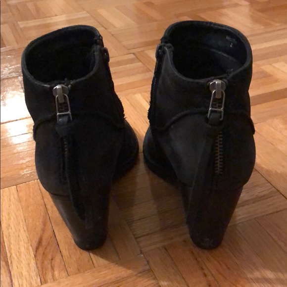 Black Suede Ankle Booties - Picture 2 of 5